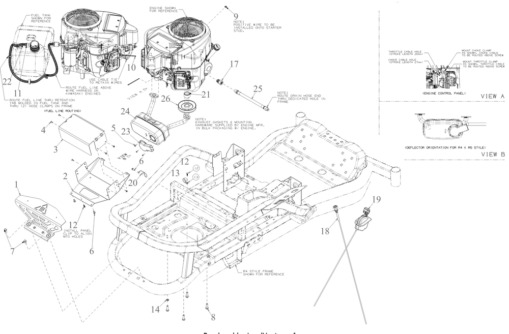 Engine Accessories Diagram and Parts List for ZT2-50KW (17AIEAC2A10)(2023) Cub Cadet Lawn Tractor
